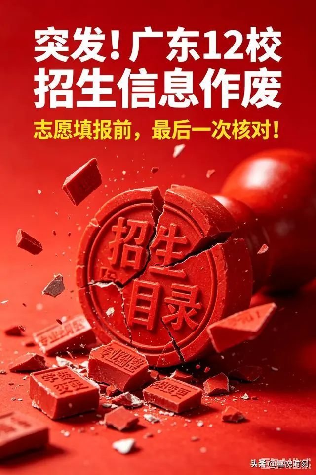 广东省教育厅官方更正!广东2026高考招生目录12校调整,变动清单