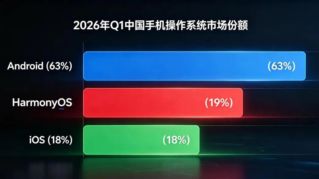 中国手机系统市场份额最新排名：华为鸿蒙力压苹果iOS