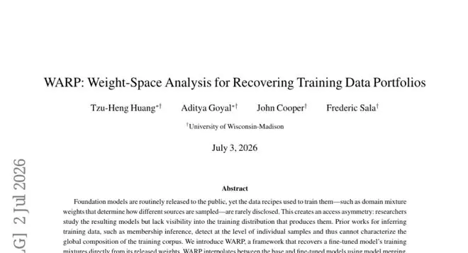 威斯康星大学:AI模型的训练食谱藏在权重里,不告诉你也能猜到