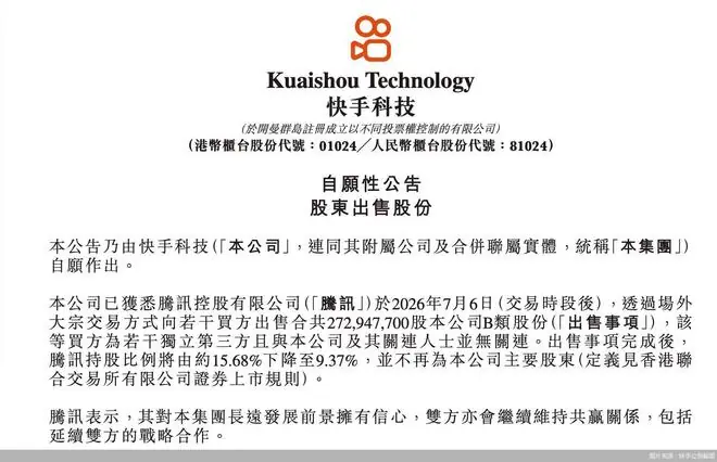 腾讯减持快手背后的AI算盘:从网络直播到视频
