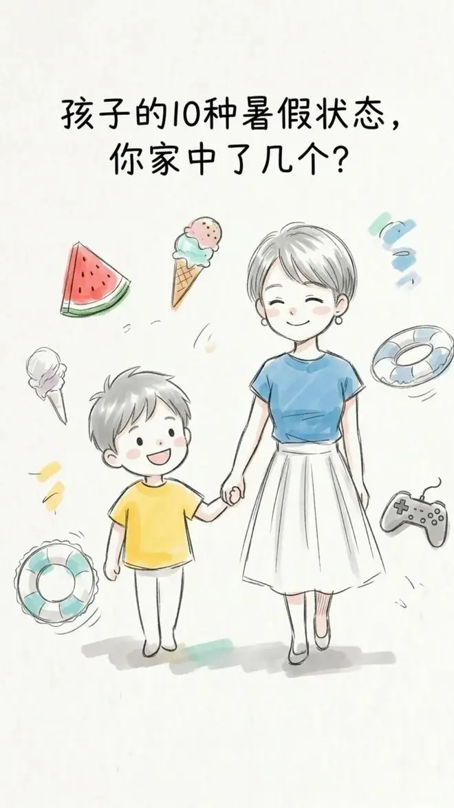 孩子的10种暑假状态,这不就是我家的现状么