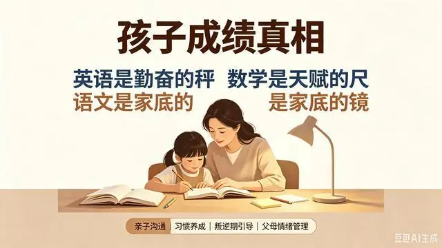 孩子成绩的底层真相:英语看勤奋,数学看天赋,语文看家底