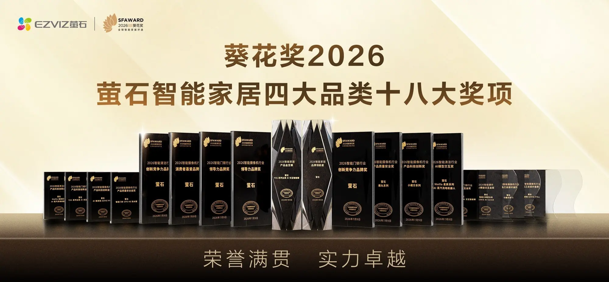 萤石揽获2026葵花奖18项重磅荣誉 ,AI驱动全场景智能家居实力加冕